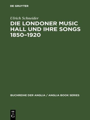 cover image of Die Londoner Music Hall und ihre Songs 1850–1920